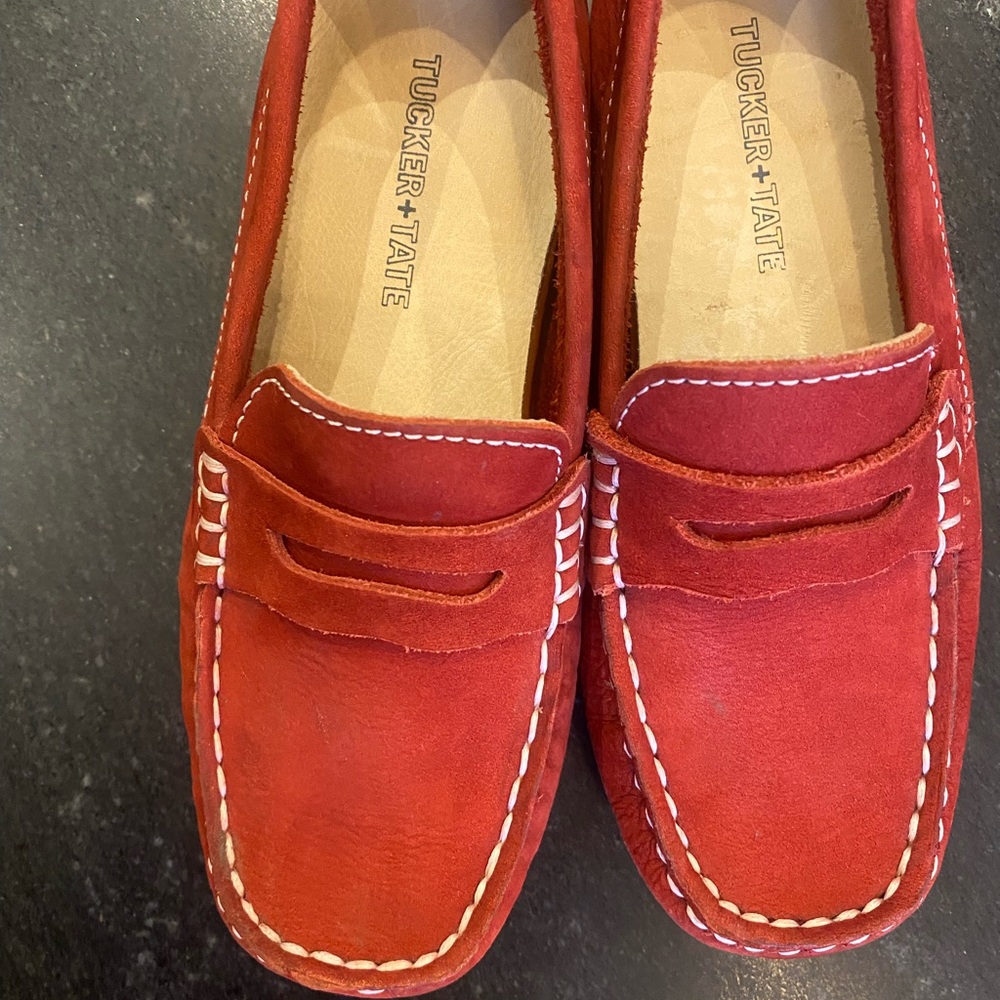 EUC Tucker and Tate Red Suede Loafers